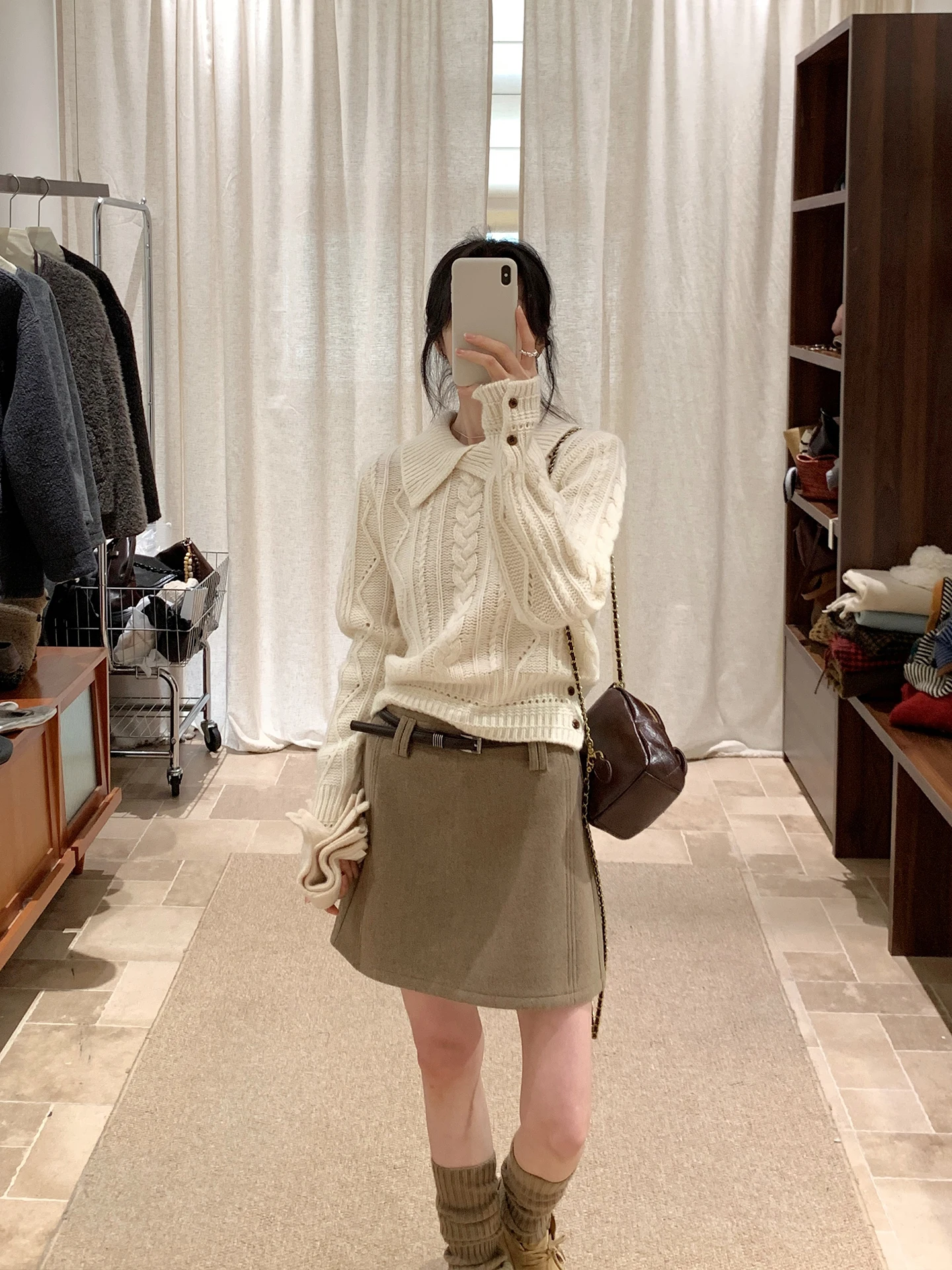 

Стильный женский вязаный шерстяной свитер в корейском стиле с воротником-стойкой, свободного кроя, универсальный дизайн для осени и зимы.