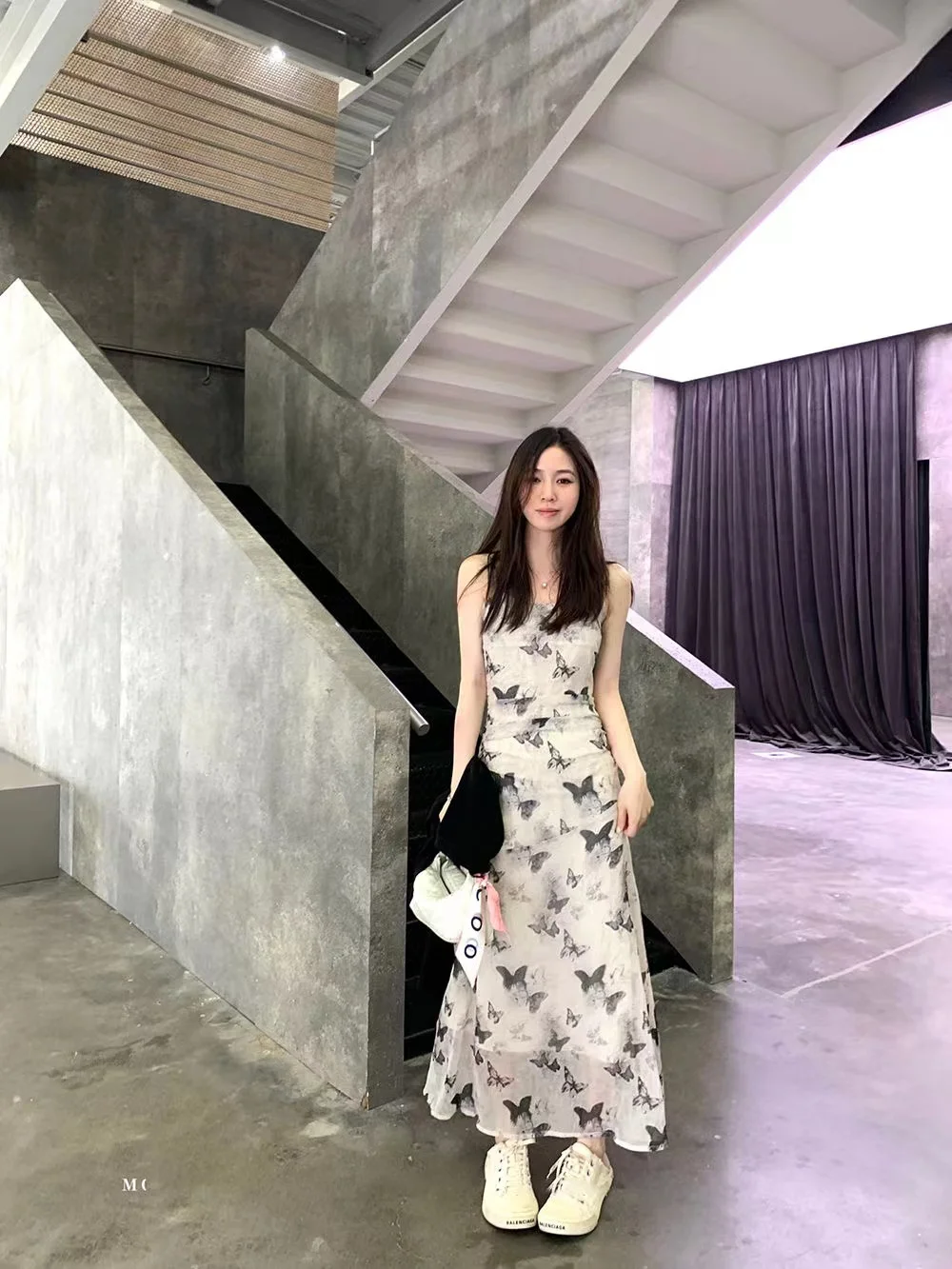 

Ретро-кардиган с акварельным принтом, тонкий, летний, с защитой от солнца, А-силуэт, длинный, с завышенной талией, стройнящий