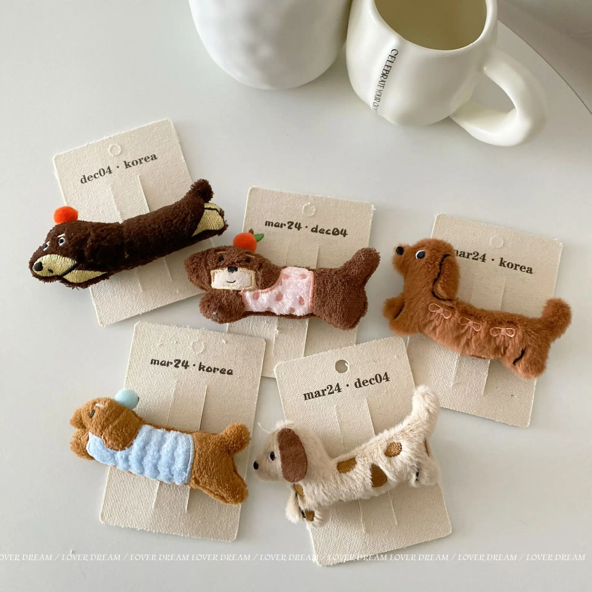 Cute Dachshund Plush Hair Clip for Kids