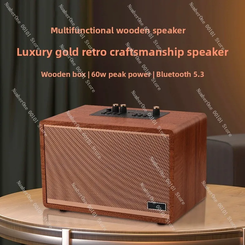 Wooden Bluetooth Audio Wireless HIFI Home Desktop Radio Subwoofer