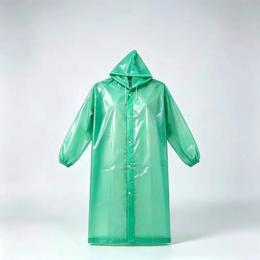 Thicken Long Rain Poncho Eva Adult Waterproof Raincoat Reusable Hooded Cloak Outdoor Hiking Travel Emergency Gear Sport