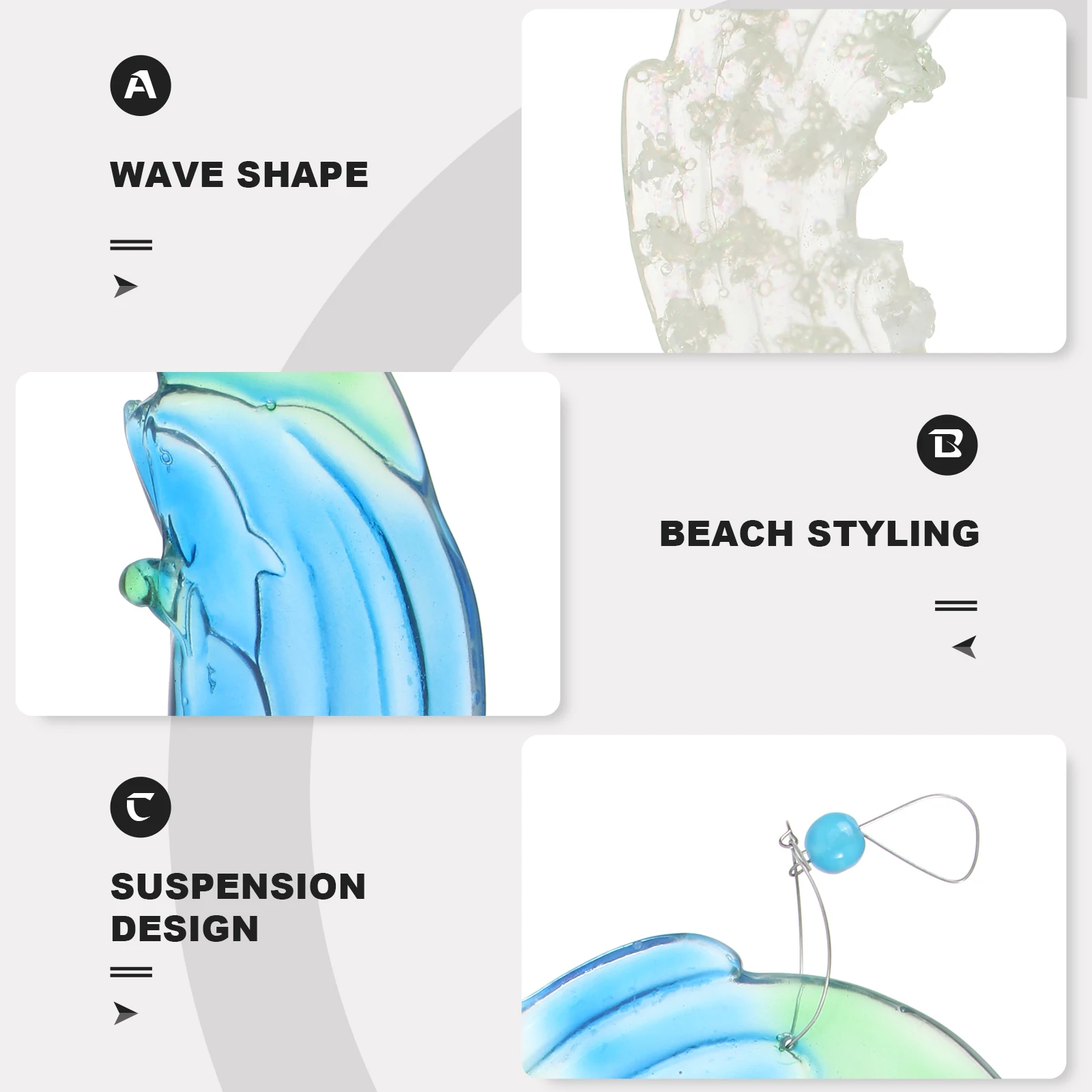 

1Pcs Resin Hawaii Sea Wave Pendant Hanging Ornament Outdoor Garden Yard Home Decoration Adornment Resin Pendant