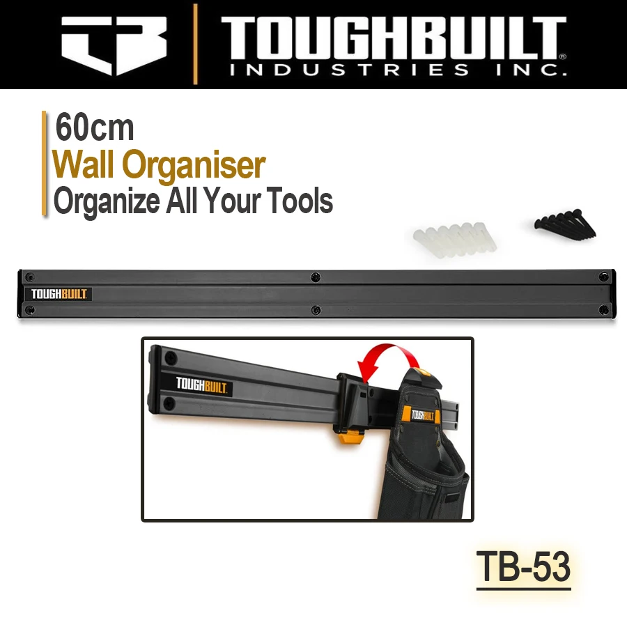 

Toughbuilt TB-53 Wall Organiser (60cm) is Designed to Work with All Cliptech Pouches Wall Mounted Tool Rack / Organiser