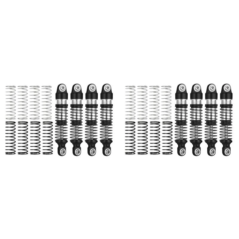A63T-8Pcs Metal Oil Shock Absorber Damper For Traxxas TRX4M TRX-4M 1/18 RC Crawler Car Upgrade Parts Accessories, Black