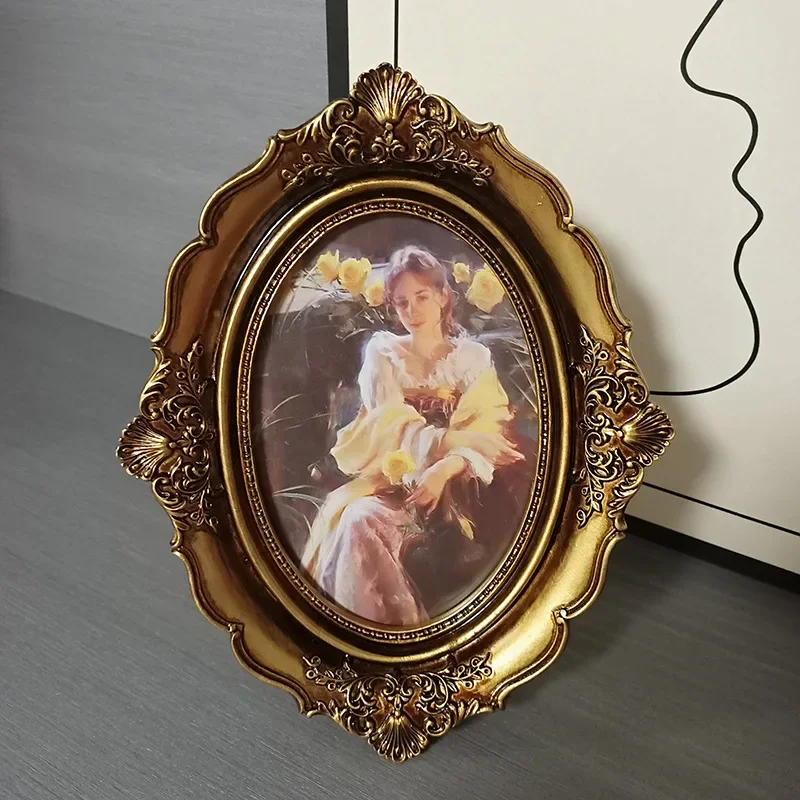 

European-style Retro Resin Photo Frame Wall-mounted Photo Frame Light Luxury Carved Picture Frame Entrance Wall Decoration