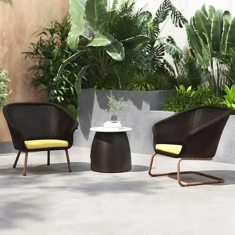 Modern Chaise Longue Big Back Chairs Set Coffee