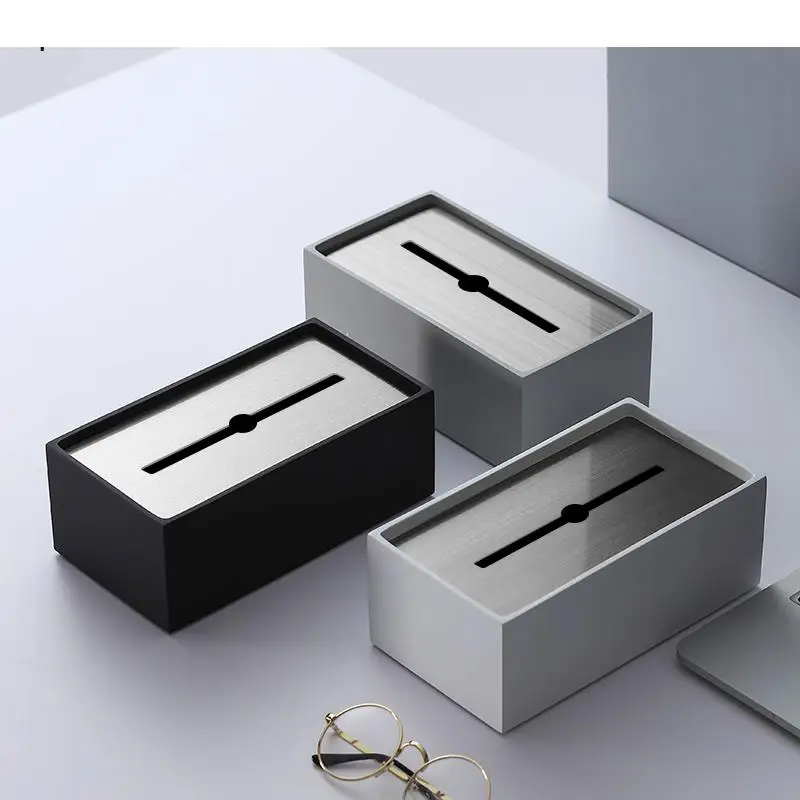 

Light Luxury Resin Tissue Boxs Living Room Bedroom Desktop Holder Bathroom Draw Paper Storage Box Household Accessories