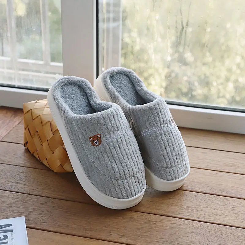 

Spot Cotton Slippers for Women's Home Use Autumn and Winter Indoor Warm Home Shoes Couple Slippers Men's Winter Home Shoes