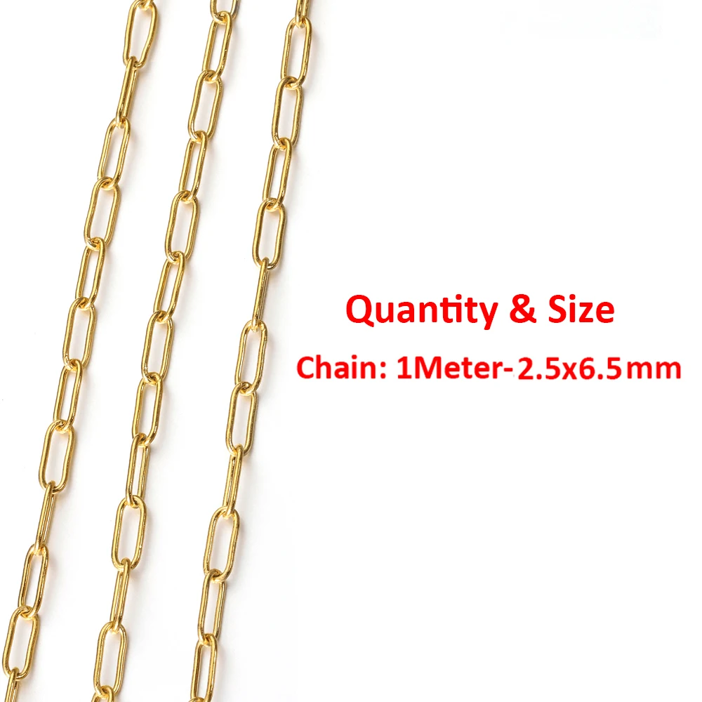2 Meter 1 Meter Hochwertige Edelstahl-Drehketten für DIY-Halsketten, Armbänder, Kleidung und Schmuckherstellung Zubehör – Detail 6