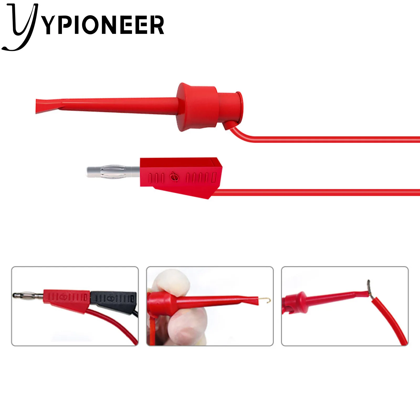 YPioneer P1308B مجموعة موصلات اختبار متعددة مع مقاطع التمساح الموز التوصيل إلى مقاطع خطاف اختبار المنتزع الصغير تحقيقات قابلة للاستبدال