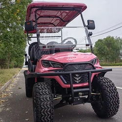 Barbie Pink Golf Cart 48V 60V Electric 4 Seats Hunting Golf Cart Buggy for Families Outdoor Activities