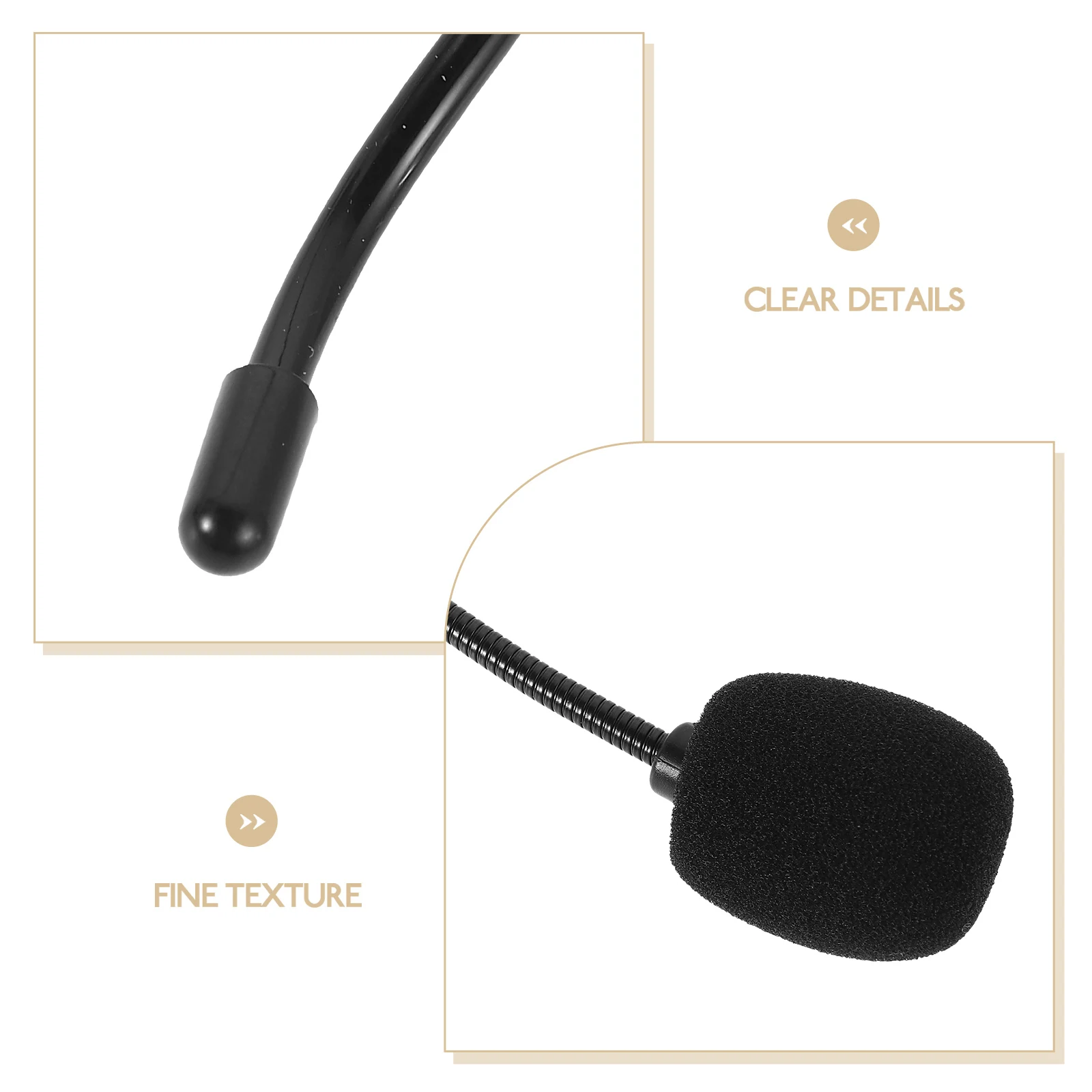 Microfono ad puntello per bambini Adulti Giochi teatrali Spettacoli in classe Microfono con cuffia finta nera Simulazione realistica Leggero