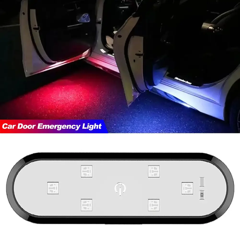 Car Door Lights Magnetic LED Welcome Light Emergency Signal Lamp USB Charging Magnetic Open Door Safe Anti-collision Signal Lamp