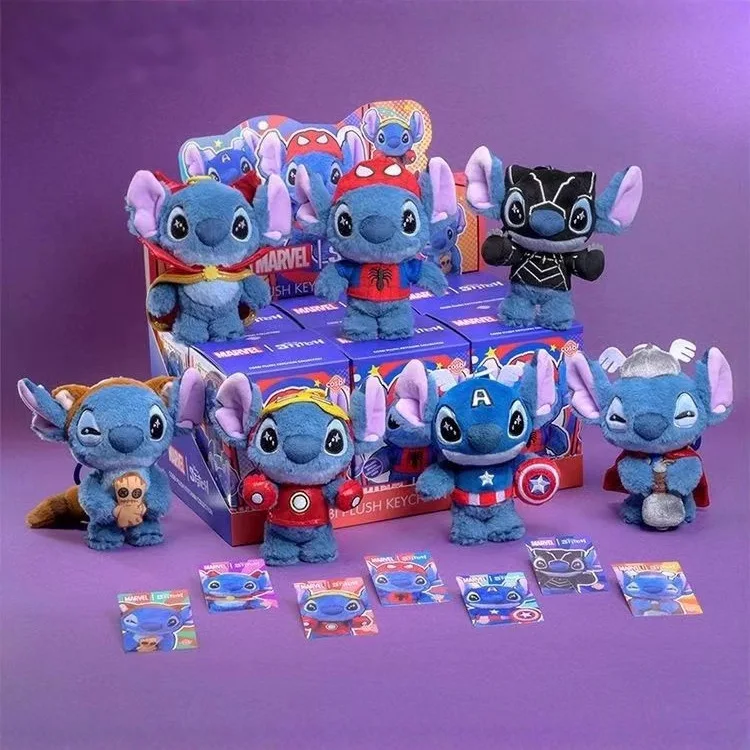 

Горячая игрушка Stitch Cosbi, плюшевый брелок, коллекция, слепая коробка, Тор, Железный человек, фигурки Человека-паука, игрушки, детские рождественские подарки-сюрпризы