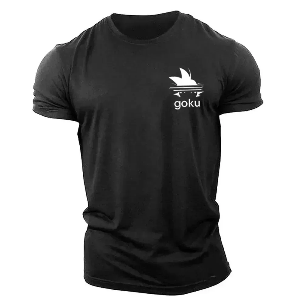 

2024 Gym T-Shirt Men Goku Print Short Sleeves Oversized Anime Tshirt Summer Casual Women Tees Vintage Streetwear Y2k Clothing