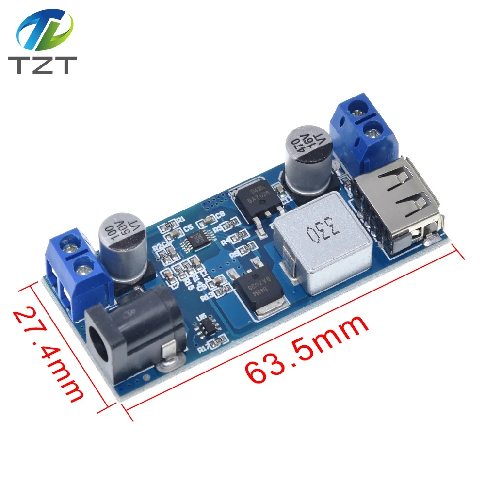 DC-DC 24V/12V To 5V 5A Step Down Power Supply Buck Converter Replace LM2596S Adjustable USB Step-down Charging Module For Phone