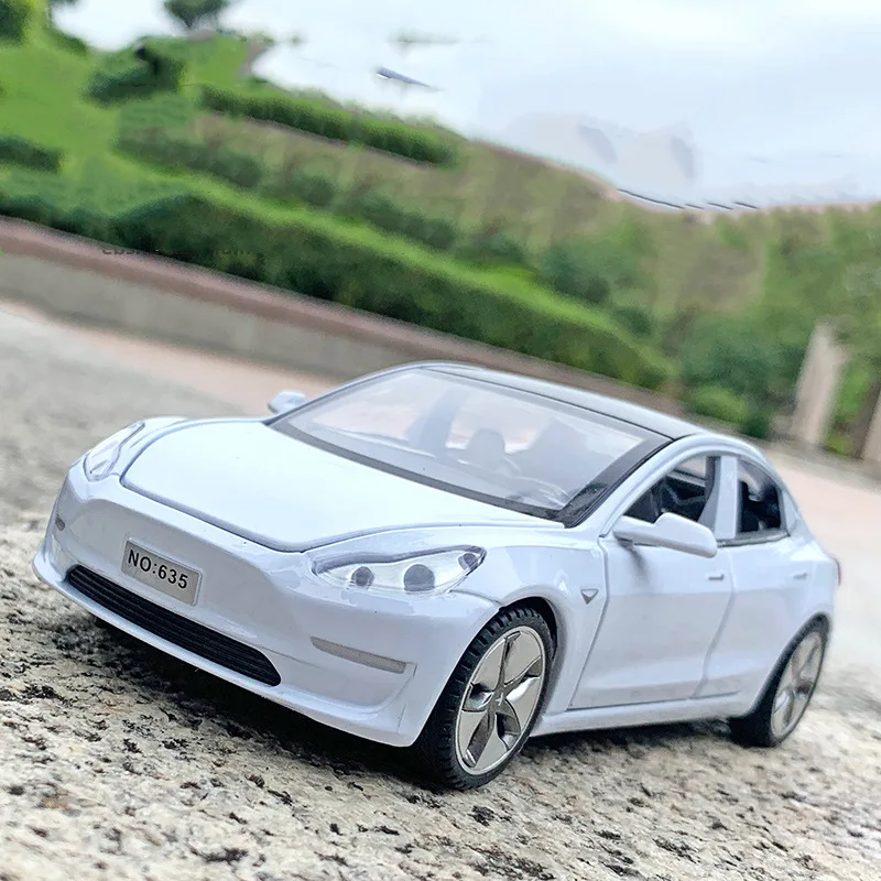 Tesla Model 3 Alloy Car Model, Simulação Diecasts Brinquedo De Metal, Metal Veículos Coleção, Som De Luz, Presentes Para Crianças, 1:32, 2023, Novo