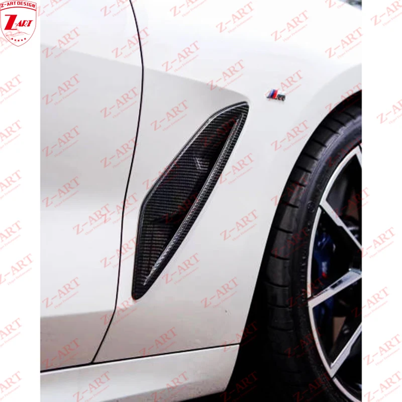 Z-ART Dry Carbon Fiber Side Vents for BMW 8 Series Dry Carbon Fiber Side Duct for BMW G14 G15 G16 Carbon Fiber Side Breather