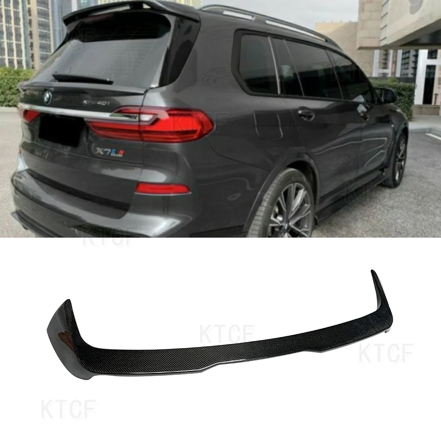 Real Carbon Fiber Car Rear Roof Spoiler Wing For BMW X7 G07 M Sport 2019-2021 Rear Boot Wings Spoiler Car Styling