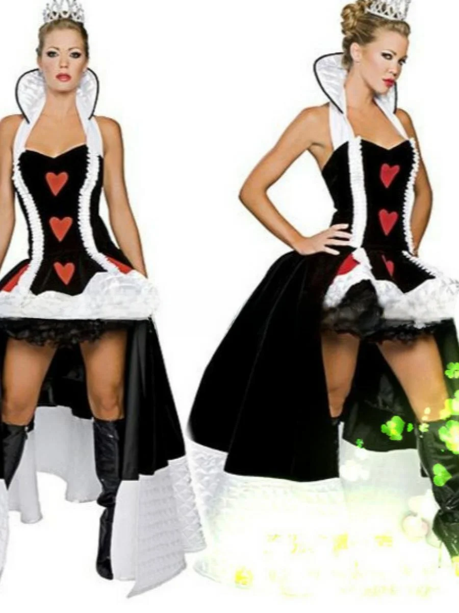 زي ملكة جديد للهالوين، زي ساحرة ومصاص دماء وشيطان، زي أحمر بقلب للعروض المسرحية، ملابس تقليدية نسائية #3