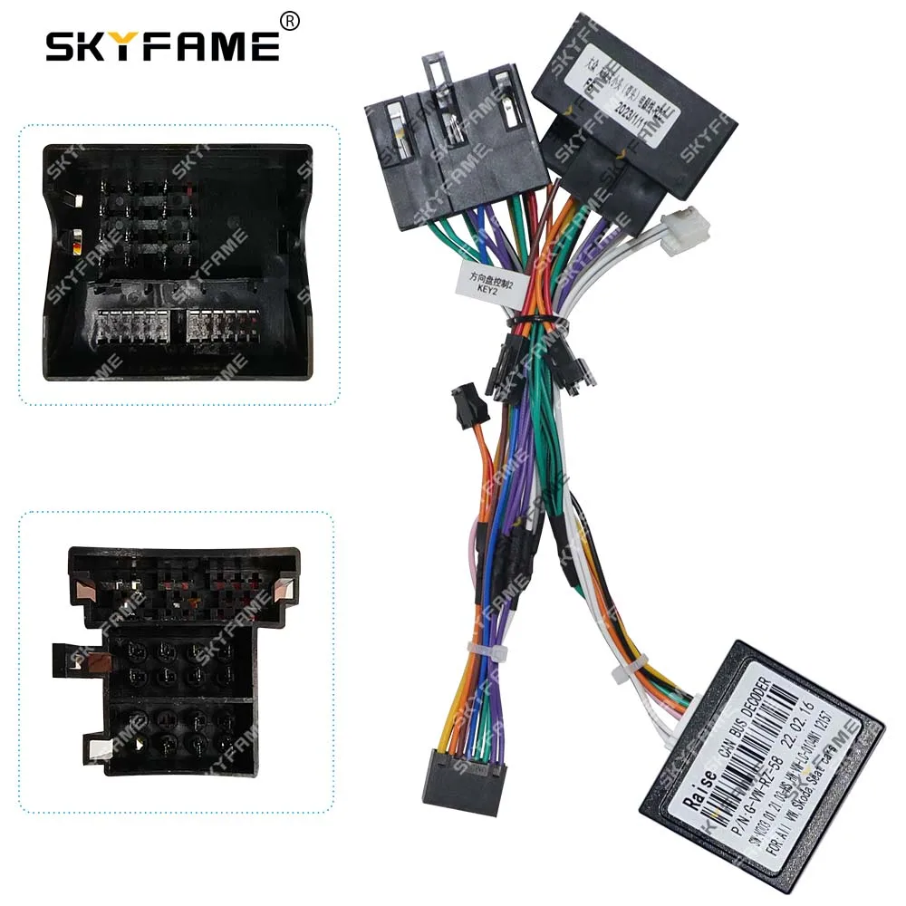 SKYFAME Car Wiring Harness Adapter Canbus Box Decoder For Volkswagen Lavida Gran Lavida Seat Leon Ateca Arona Ibiza VW-RZ-58