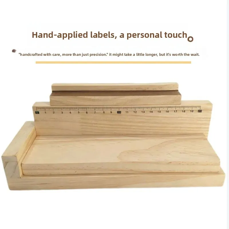 Adjustable Wooden Label Positioning Jig Multi-Direction Sticker Alignment Tool for DIY Craft