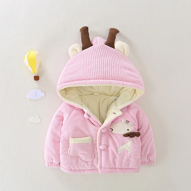 Baby Winter Clothes Warm Fleece Kids Cotton Coat Cartoon Boy Girl Jacket Toddler Children Costume Overalls New Born Snowsuit