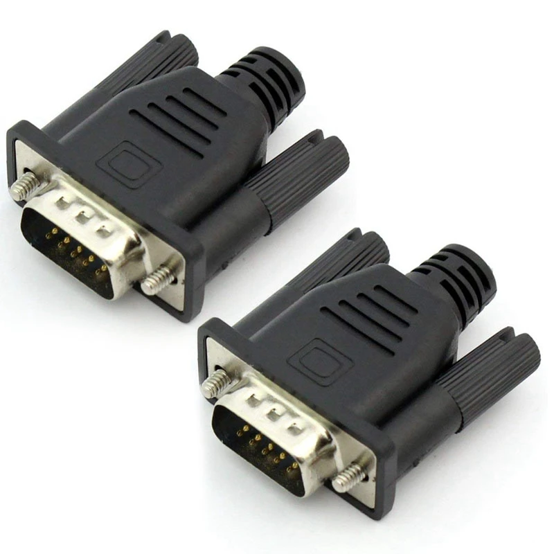 2X VGA Virtual Display Adapter Male Dummy Plug EDID Headless Ghost Emulator Lock Plate