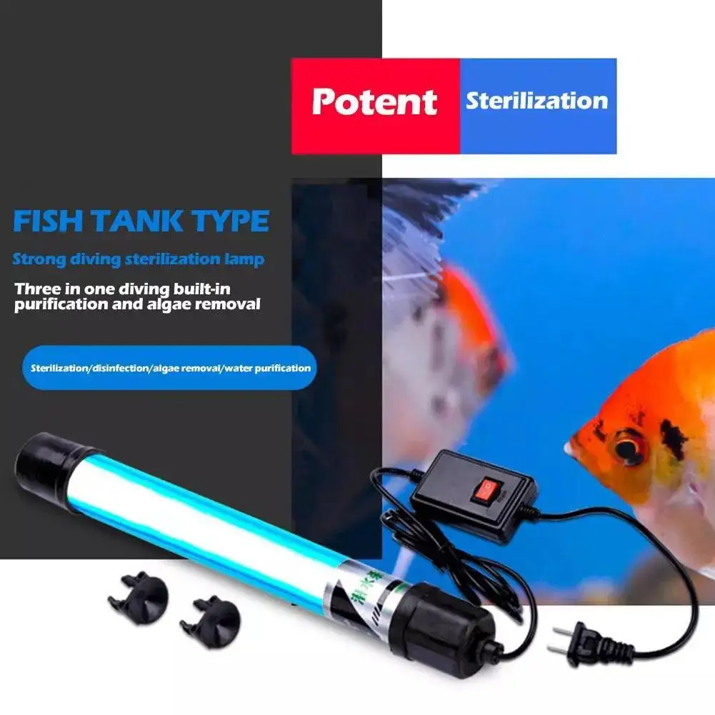 Fish Tank UV Germicidal Lamp Water Purification Algae Removal Waterproof Wear-resistant, Controls Harmful Substances In Water