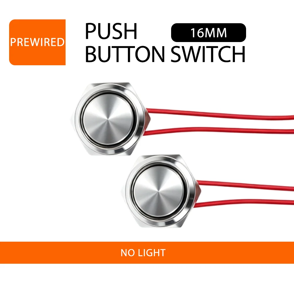 16MM Metal Push Button Switch Momentary Ultra-thin Short-Throw Touch Switches Waterproof Elevator Button For doorbell，Elevator
