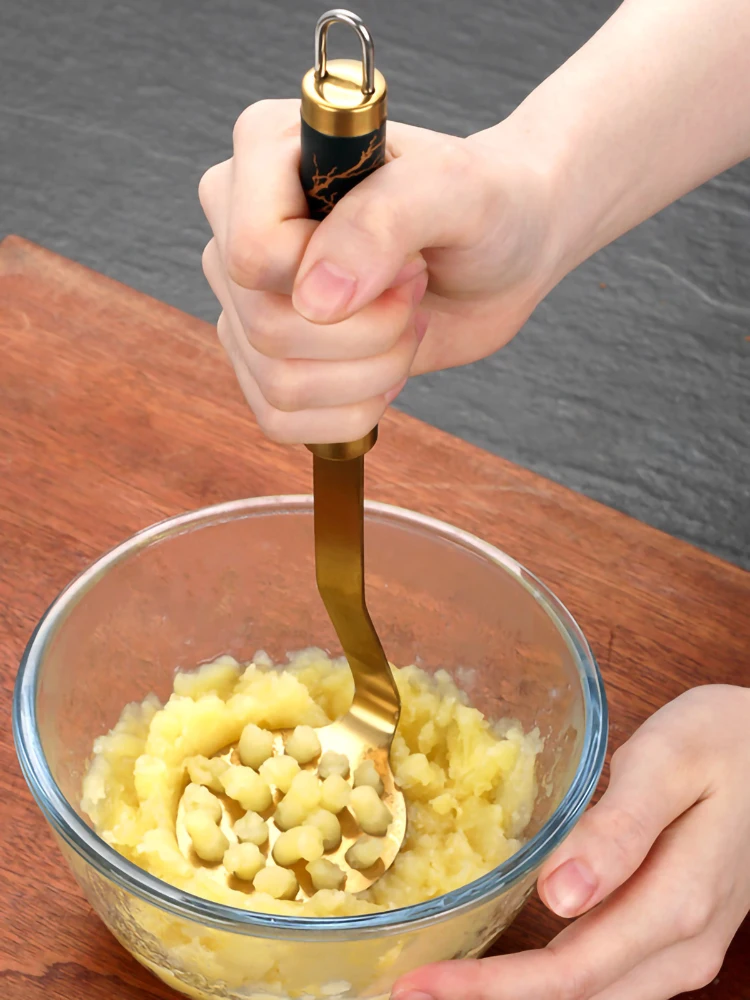 Stainless Steel Potato Press with Even Leaking Holes, Household Potato Chips, Easy to Make and Clean, Kitchen Tools, 2Pcs