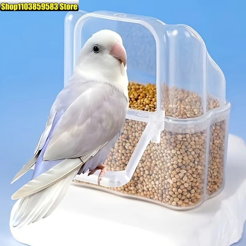 Transparent Bird Cage Feeding Cup Hanging Food Water Bowl Anti-Spill Feeder Parrot Parakeet Bird Cage Accessory For Small Birds
