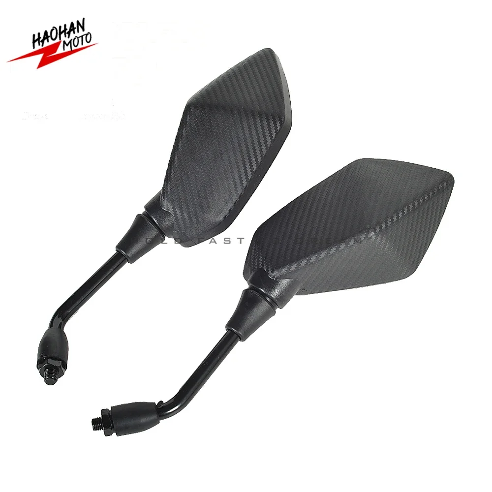 M10 Motorcycle Mirror Scooter Rearview Mirrors 10mm Carbon Look