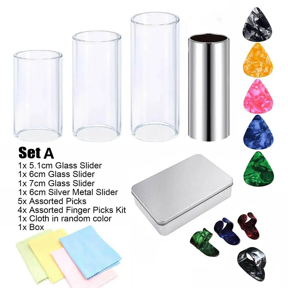 

Набор слайдов для электроакустической гитары с медиаторами и тканью для плавного воспроизведения для гитары, бас-банджо и гавайской гитары