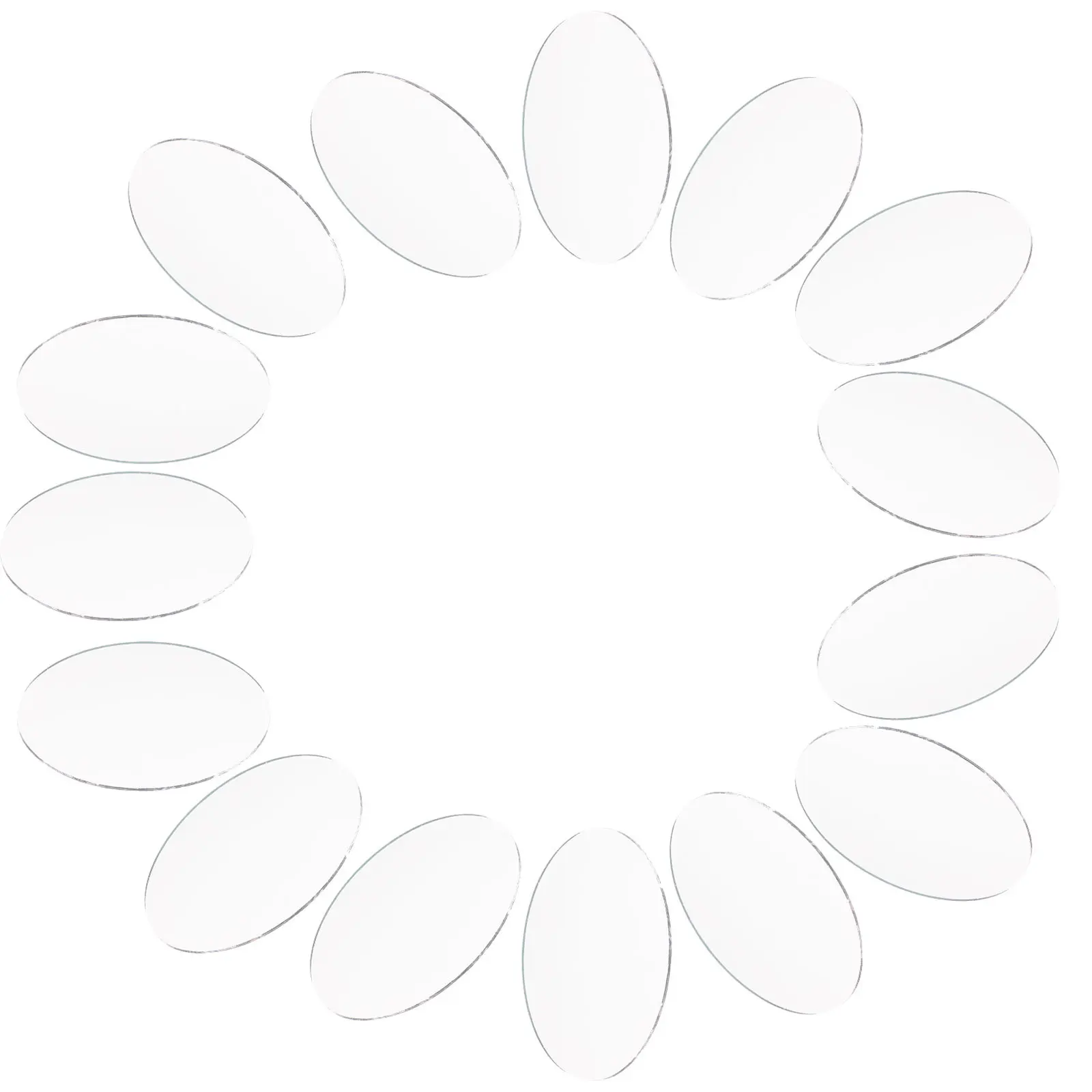 20개 미니 타원형 거울 렌즈 DIY 합금 메이크업 거울 공예 장식용 휴대용 선물 여성용