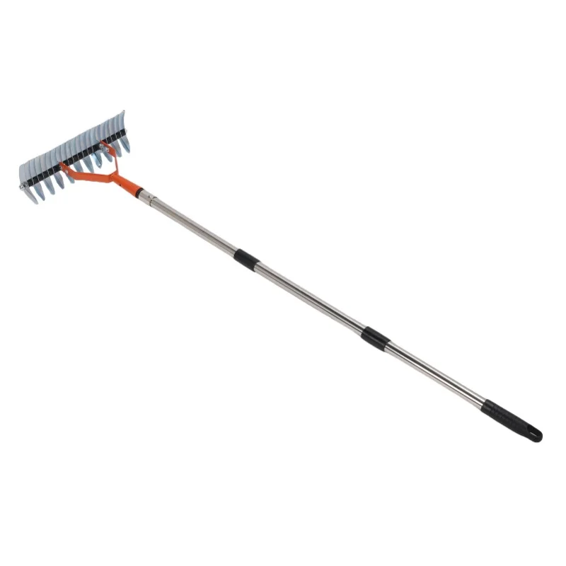 Thatch Rake Detachable Ergonomic Handle Curved Steel Tines Wide Head Dead Grass Rake Lawn Dethatcher