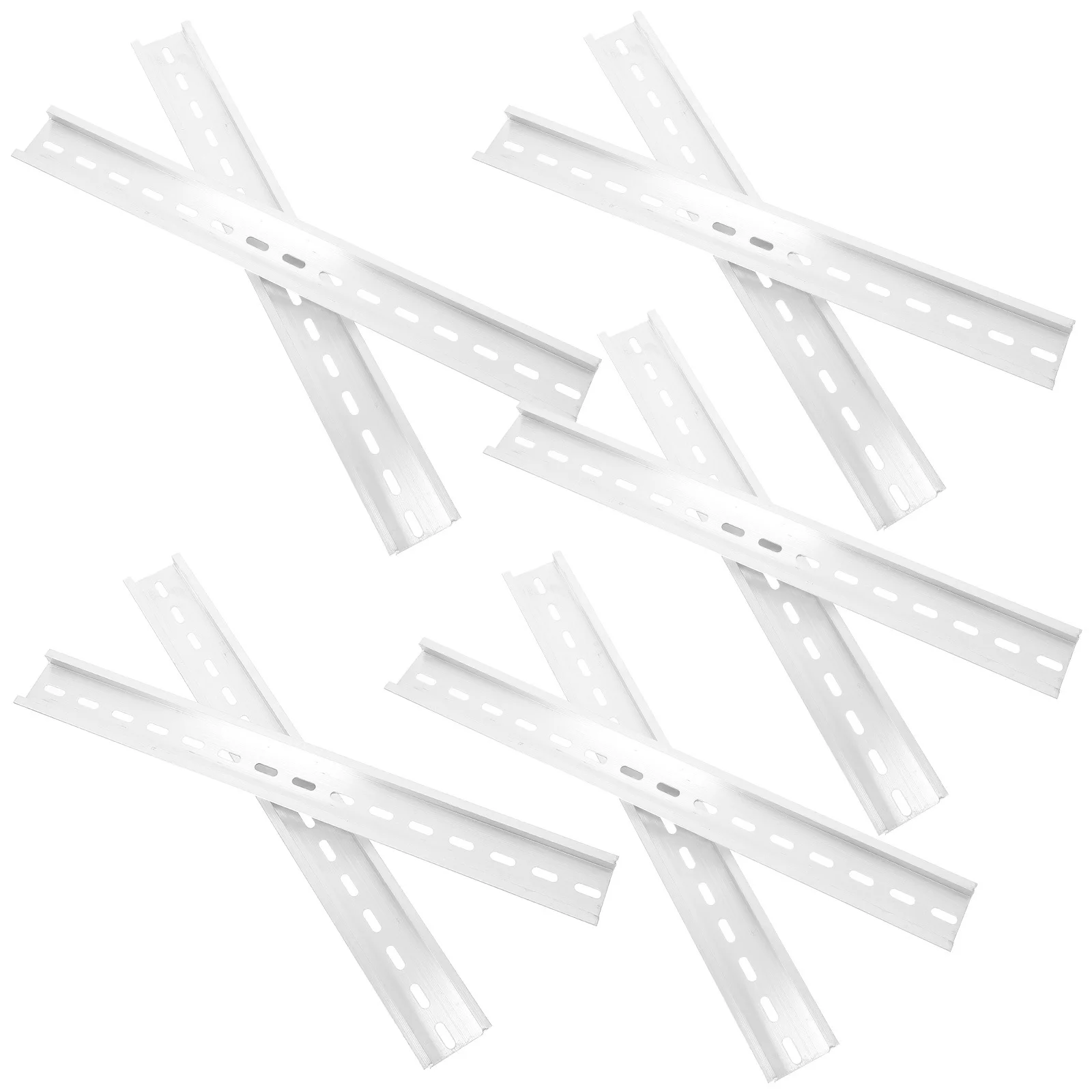 

10Pcs Standard Aluminum Din Rail Slotted Mount 30cm Dz47 Electrical Installation Robust Reliable Foundation Projects