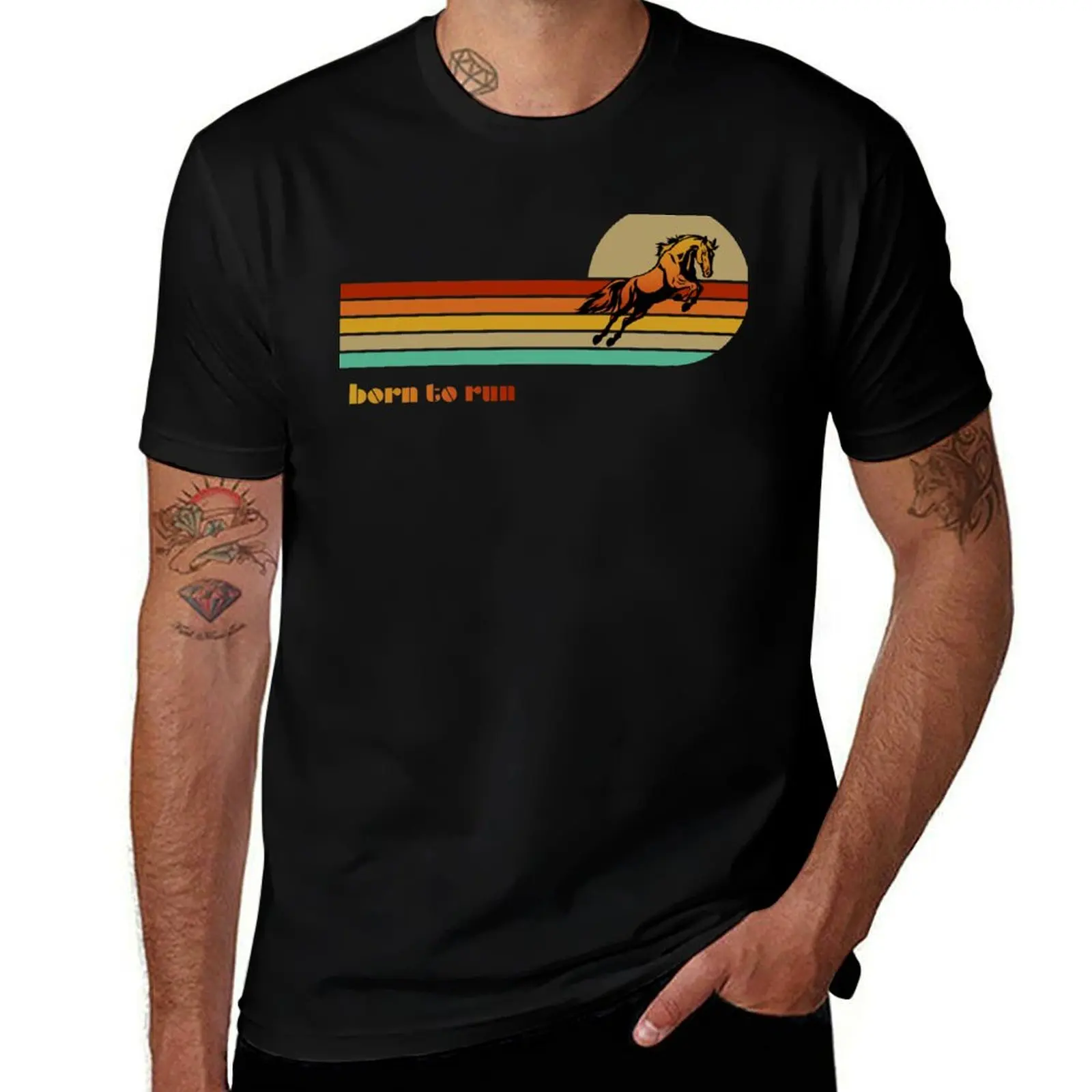 

70s Style Born to Run T-Shirt funny t shirts cotton cotton t shirt man t shirt for man 100 percent cotton T-shirt