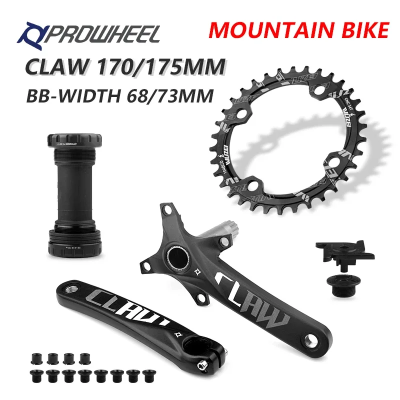 

PROWHEEL 104BCD 175mm 170mm Cranks 30/32/34/36/38/40/42/44/46/48/50/52T Sprocket with Bottom Bracket Mountain Bicycle Crankset