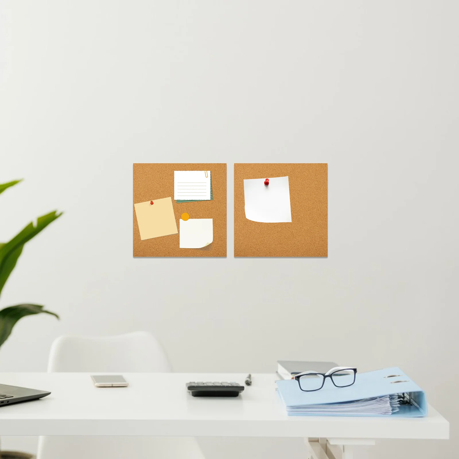 5 ชิ้น Corkboard Creative Bulletin Reminder บอร์ดแจ้งเตือนสําหรับผนัง Coasters รอบไม้สํานักงาน