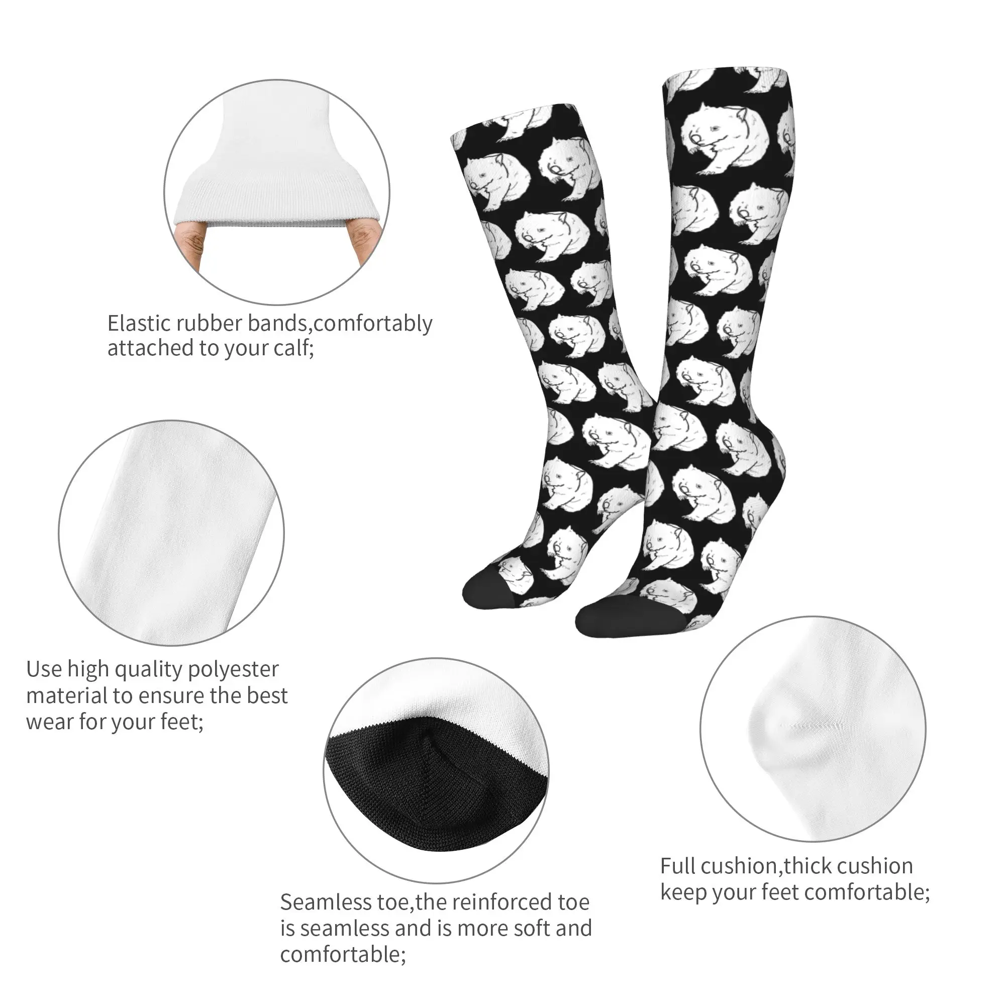 Medias de tripulación para todas las estaciones, calcetines australianos Wombat Doodle, calcetines largos Harajuku Crazy Hip Hop, accesorios para hombres y mujeres, regalos