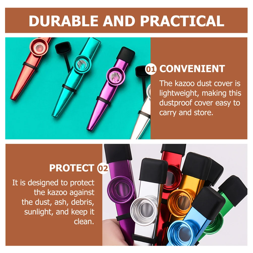 

6Pcs Kazoo Silicone Cover Comfortable Protective Cover for Kazoo Dirt Resistant Uv Protection Portable Supple Instrument Storage
