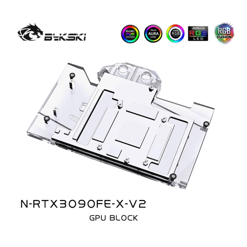 Bykski Bloque de Agua RTX 3090 Cobre – Compatible GPU FE A-RGB - imagen 2