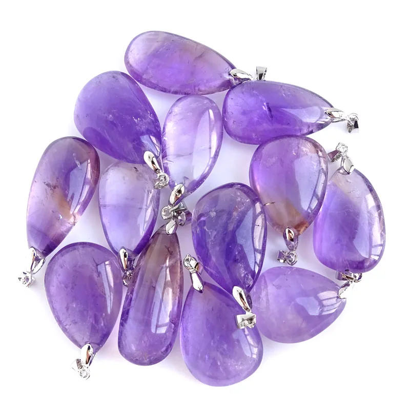 Natural Gemstone Amethyst Pendant Irregular Crystal Charms Pendants For Handmade Jewelry Making DIY Necklace Accessories BS695