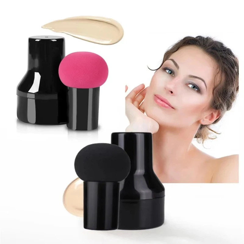 1-3Pcs Mushroom Head Makeup Sponge Dry Wet Dual-Use Cosmetic Powder Puff With Handle Without A Lid Foundation Creams Tools
