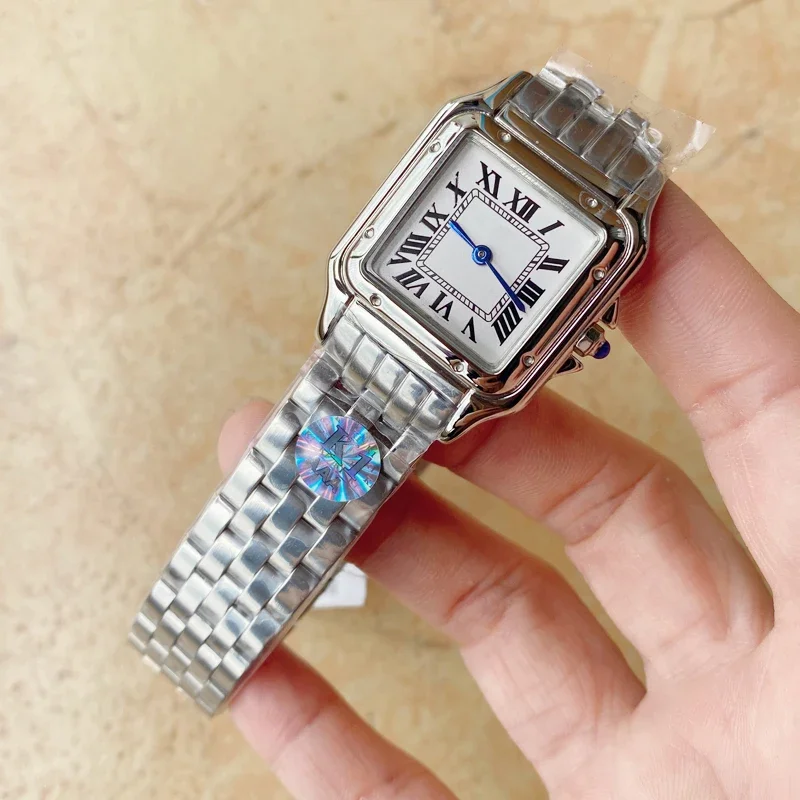 2025 High Quality Fashion Brand Watch Small Women's Square Dial High Quality Steel Metal Strap Quartz Luxury Clock