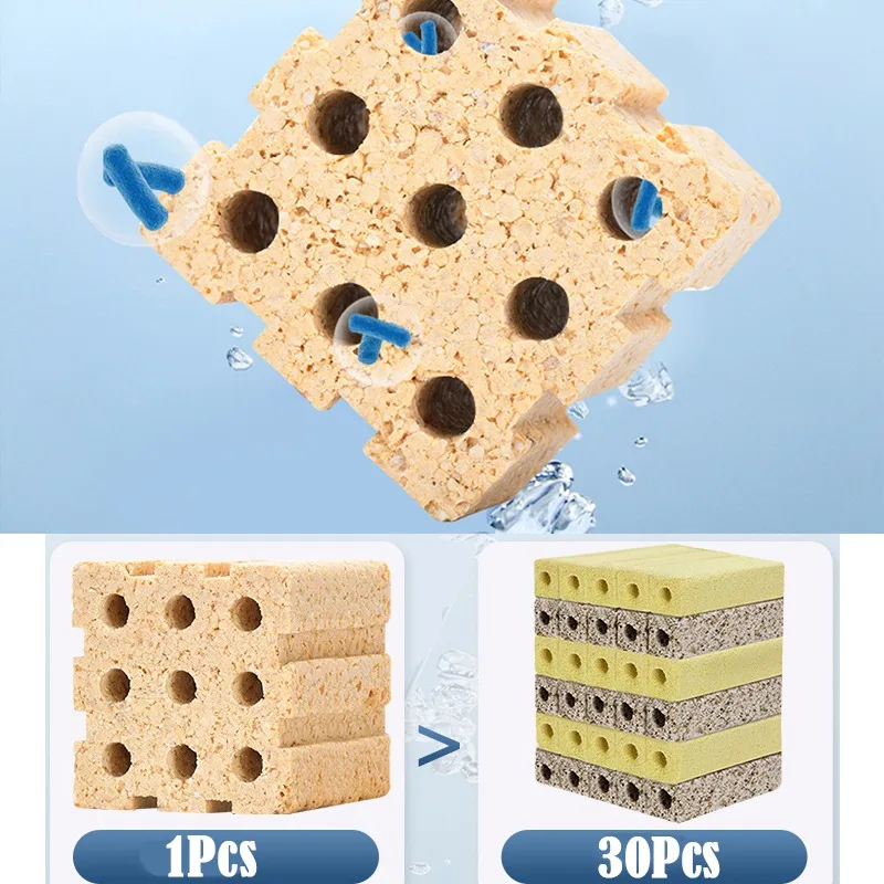 10Pcs/Box Aquarium Filter Media Water Purification Bacteria Cube Nitrifying Bacteria House Fish Tank Nano Filter Material