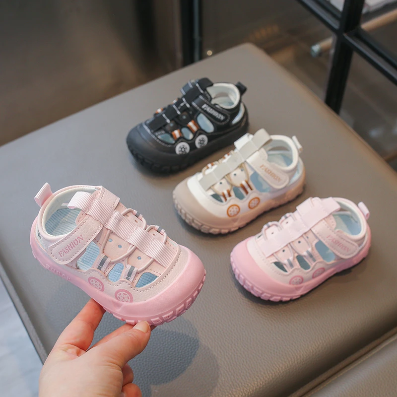 Mumoresip Baby Sports Sandals Toes Capped Kids Walking Shoes Soft Bottom 2026 Summer New Fashion Toddler Casual Shoes Non-slip