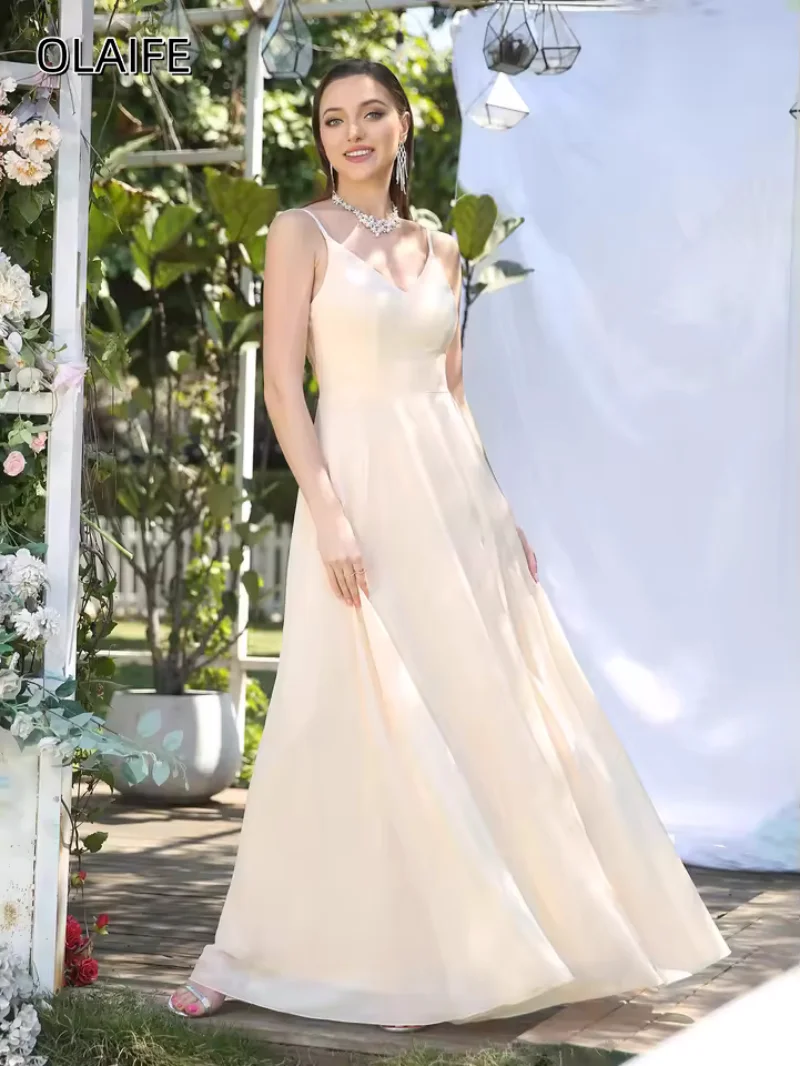 Satin-Spaghettiträger, Spitzenapplikationen, A-Linie, ärmellose Abendkleider, individuell gestaltet, ärmellos, Reißverschluss, bodenlang