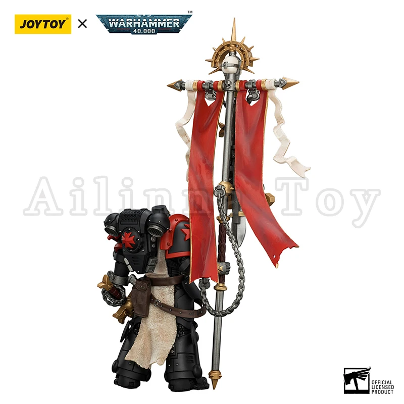 JOYTOY 1/18 Action Figure 40K Black Templars Crusader Ancient with Power Sword and Bolt Pistol Anime Model Toy